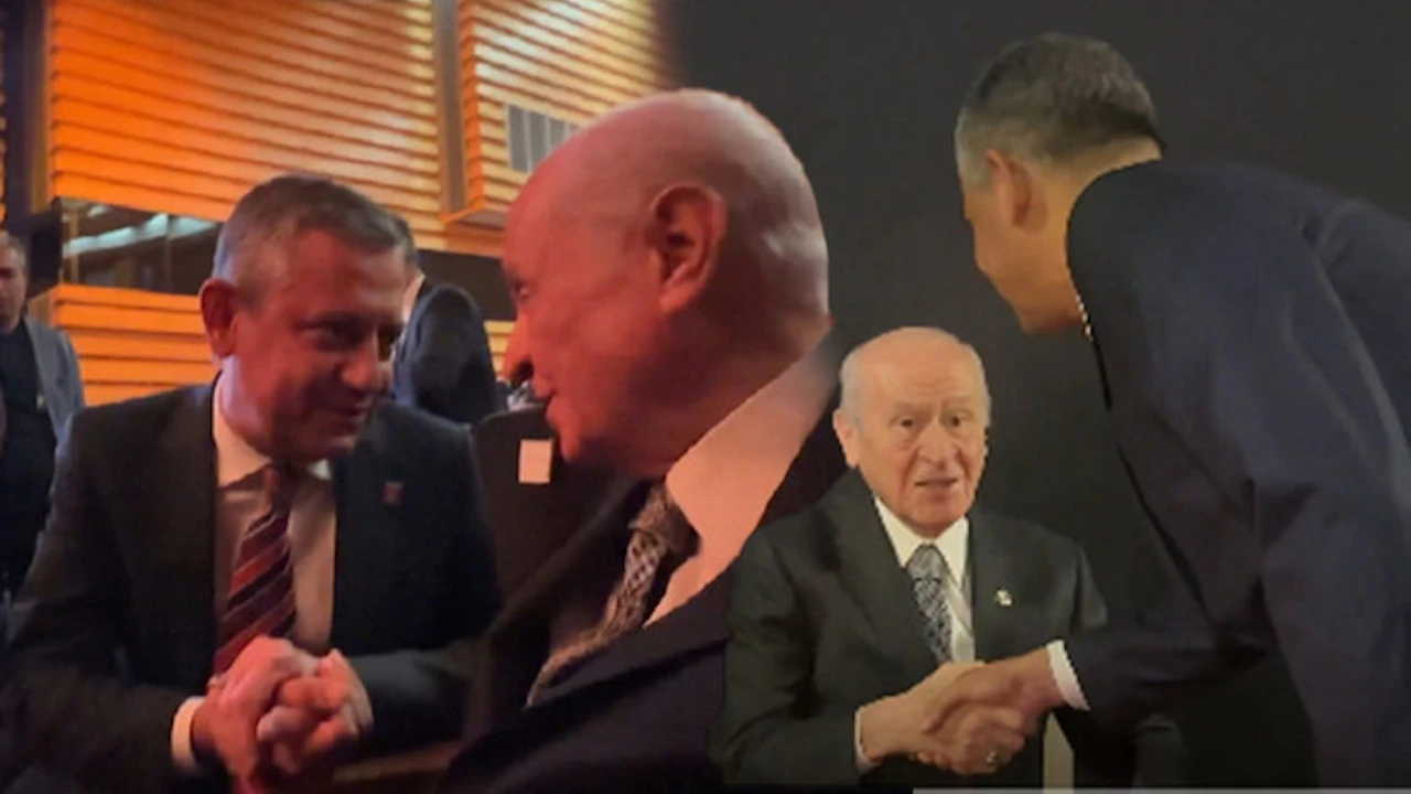 Bahçeli ve Özel aynı karede: El sıkışıp sohbet ettiler