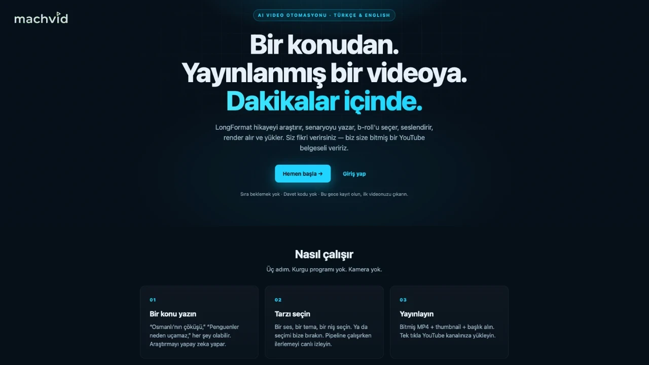 Yapay zeka destekli Machvid, video içerik üretiminde yeni bir dönem hedefliyor