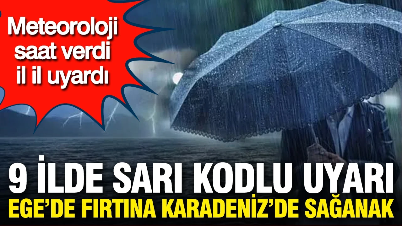 Meteoroloji il il uyardı: 9 ile sarı kod, 15 ilde gök gürültülü sağanak yağış