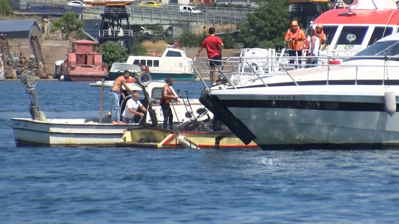 Yer: İstanbul! Deniz ortasında can pazarı: Tekne alev topuna döndü! Yaralılar var