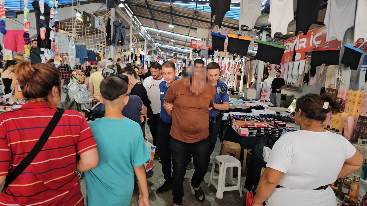 Pazar yerinde skandal: Kadınları gizlice çeken erkek yakalandı!