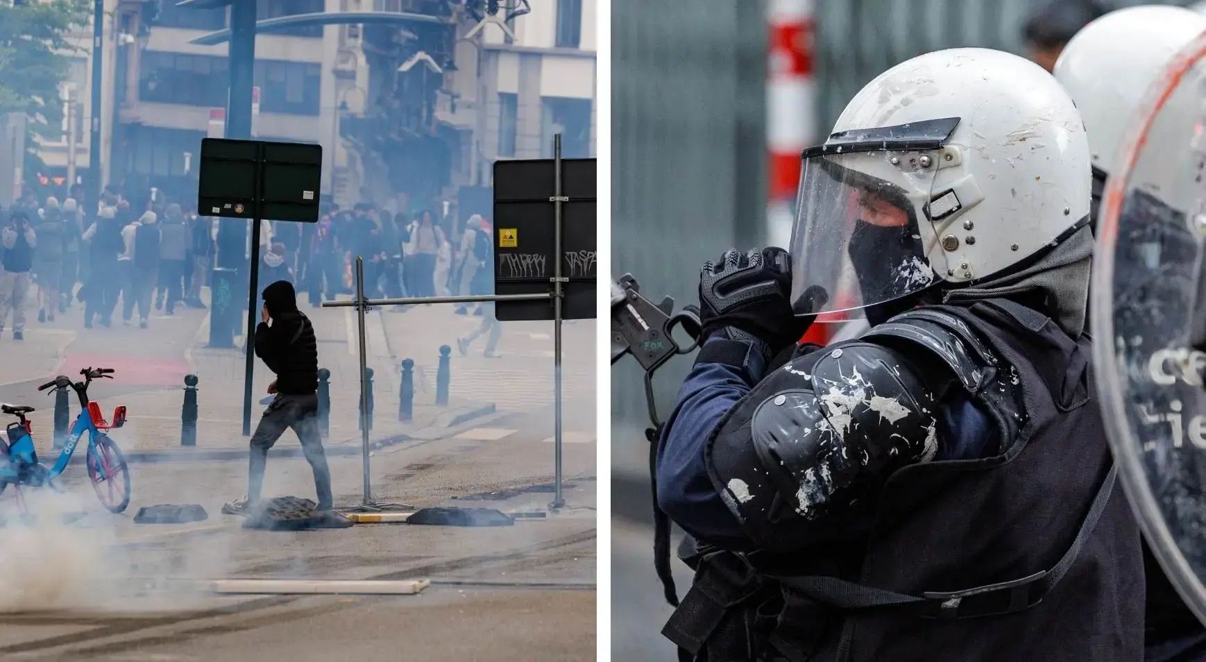 Avrupa'nın göbeğinde protestocular ile polis arasında çatışma! Belçika'da sokaklar karıştı