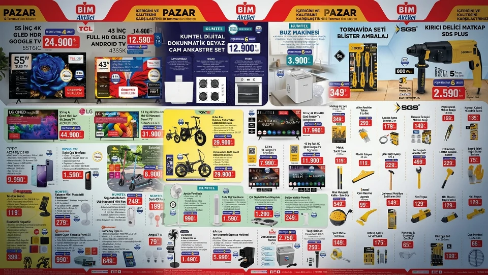 BİM aktüel katalog 12-14-17-19 Temmuz 2026: Bu hafta BİM'e gelecek indirimli ürünler ve fiyat listesi