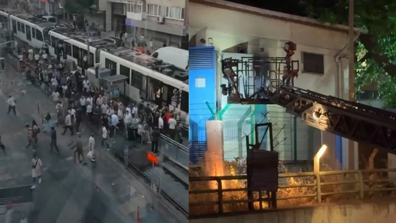Bayrampaşa’da trafo yangını tramvay hattını vurdu: Yolcular raylarda yürümek zorunda kaldı