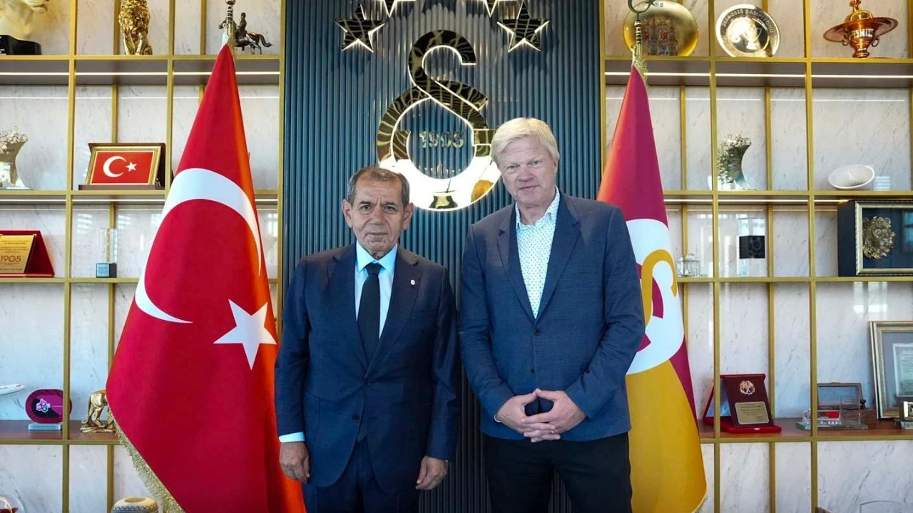 Dikkat çeken buluşma! Efsane Oliver Kahn, Dursun Özbek'i ziyaret etti