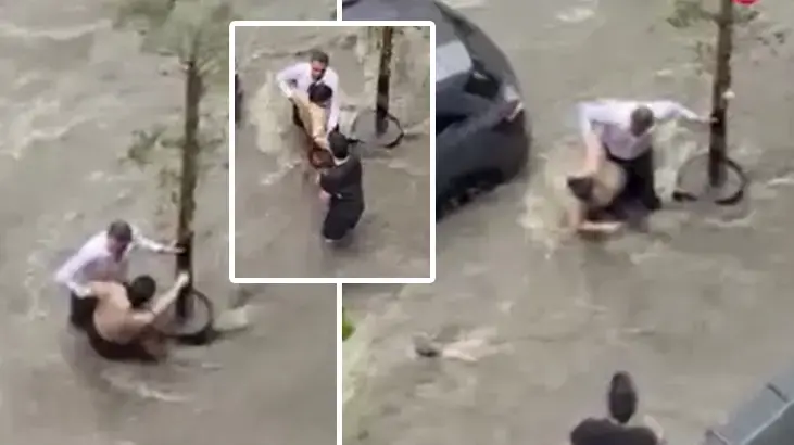 İstanbul'da yağmurda korku dolu anlar! Vatandaşlar son anda yetişti