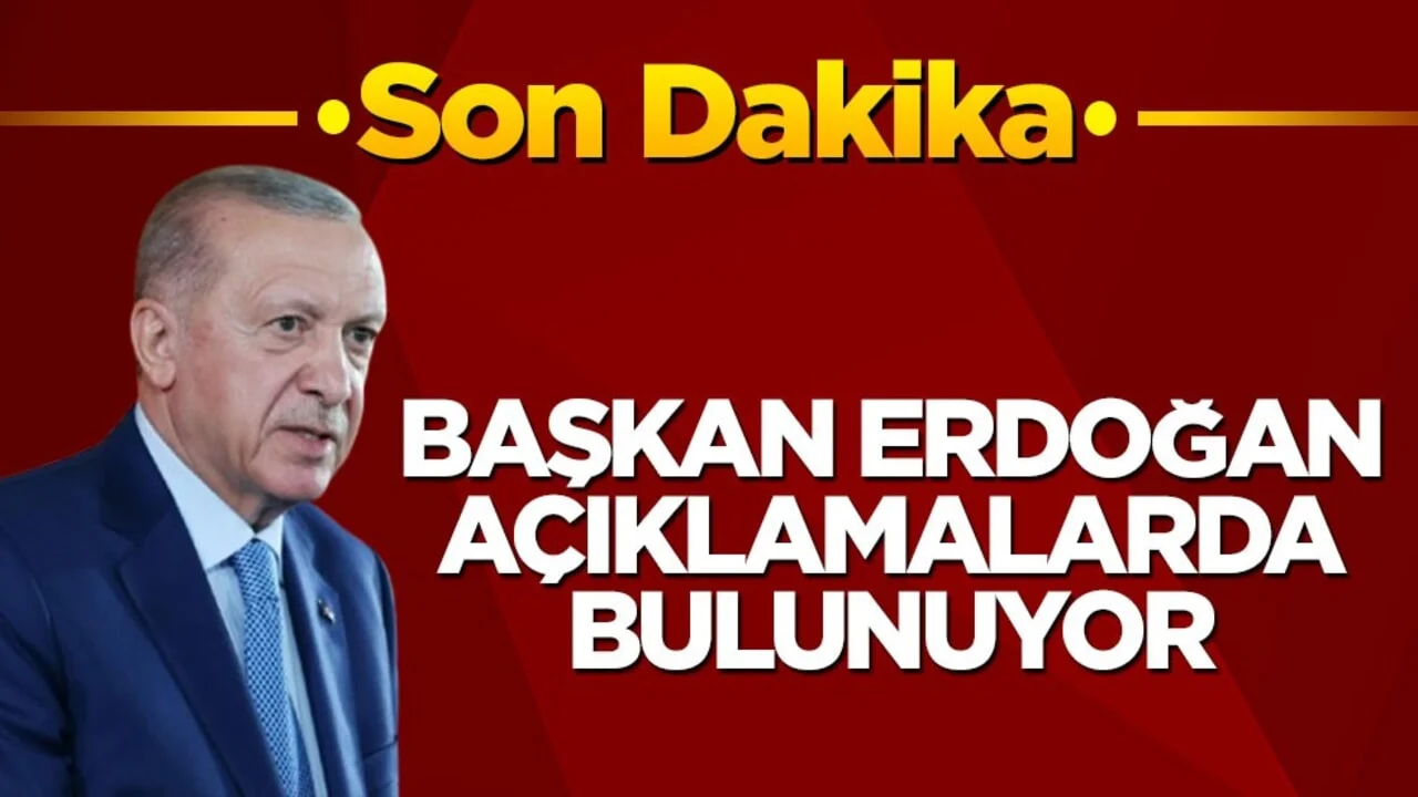 Başkan Erdoğan açıklamalarda bulunuyor