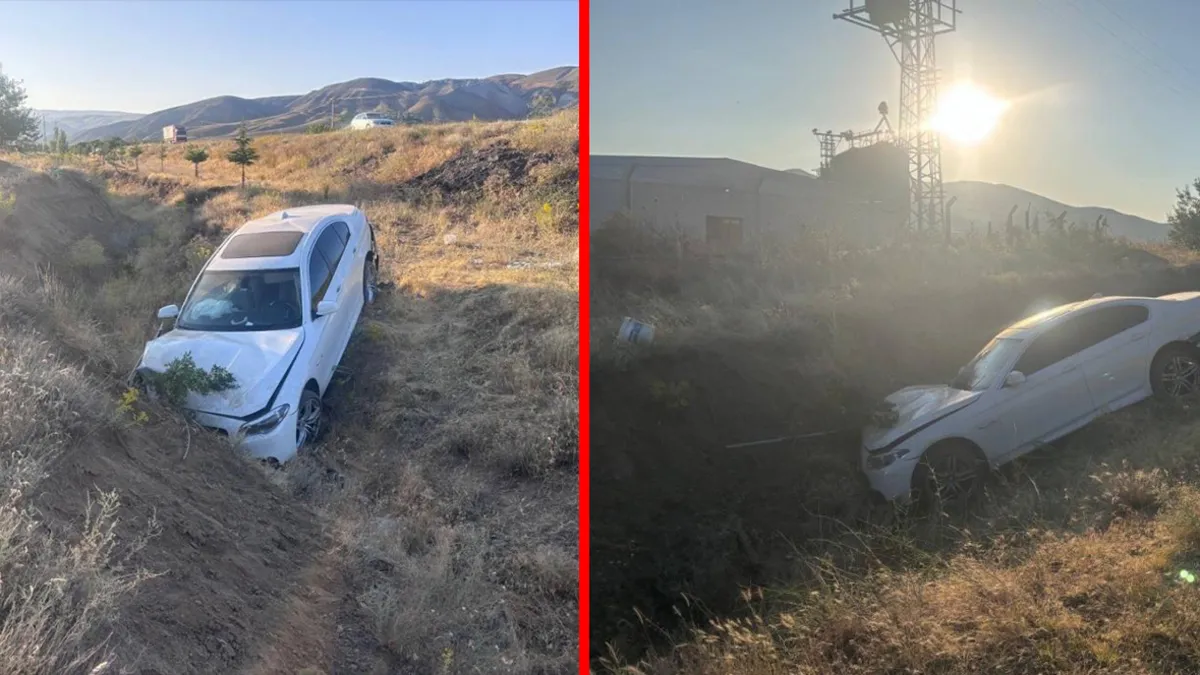 Erzincan'da otomobil yoldan çıktı: 3'ü çocuk 6 yaralı