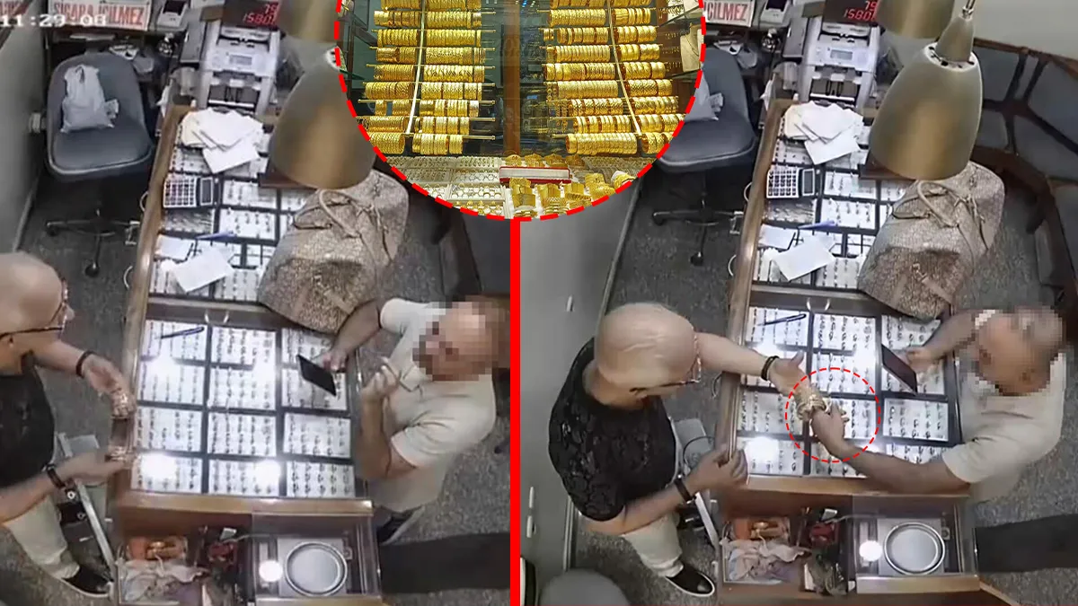 Film gibi soygun kamerada! Müşteri gibi girdiği kuyumcuya kabusu yaşattı: Hırsız 15 altın bileziği alıp…