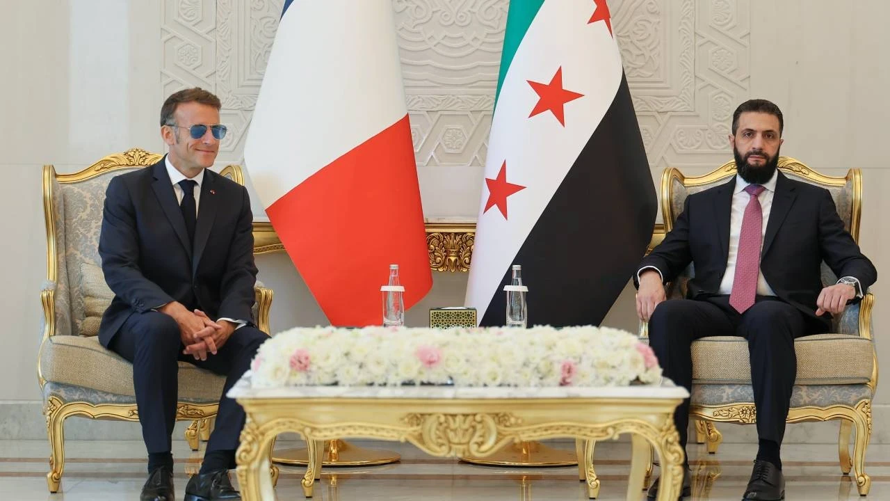 Şara ile Macron Şam'da bir araya geldi