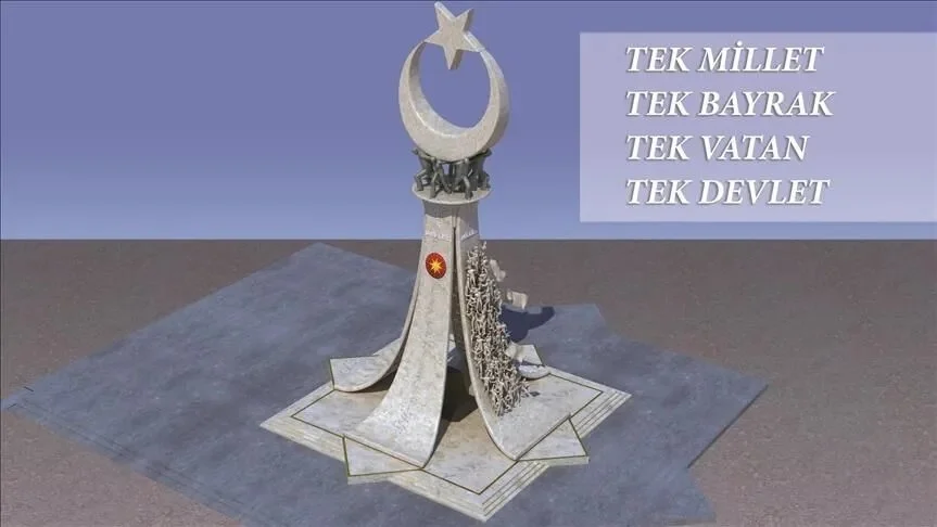 Külliye’nin 15 Temmuz Şehitler Anıtı güneş gibi parlıyor