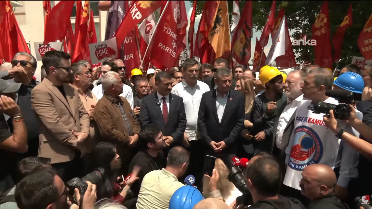 Özgür Özel, Doruk Madencilik işçilerini ziyaret etti: Alın terinin karşılığı verilene kadar buradayız!