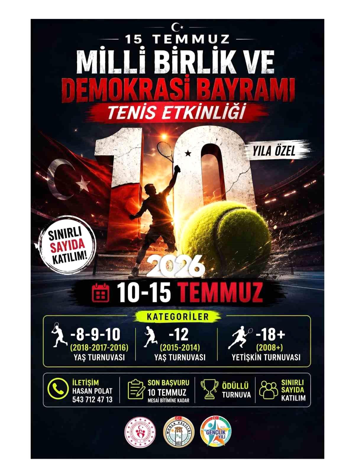 Muğla'da 15 Temmuz'a özel tenis turnuvası düzenlenecek