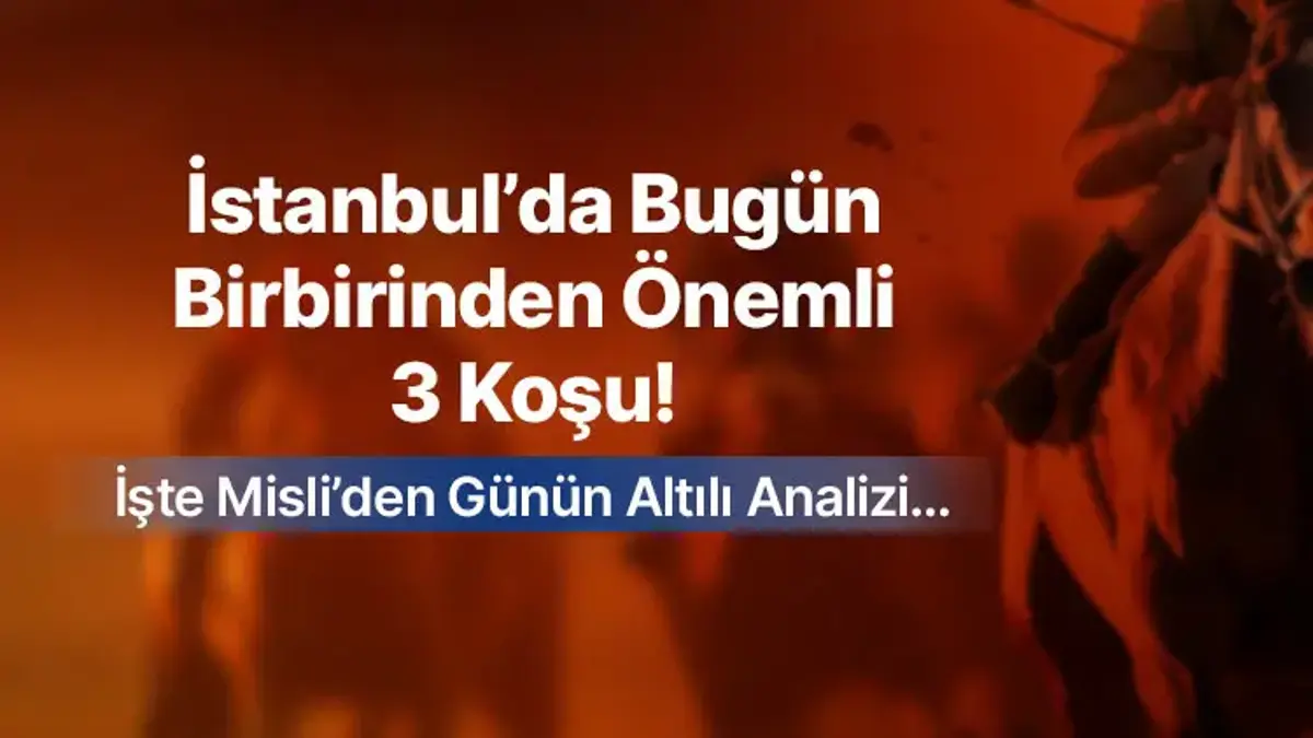 İstanbul’da Bugün Birbirinden Önemli 3 Koşu! İşte Misli’den Günün Altılı Analizi…