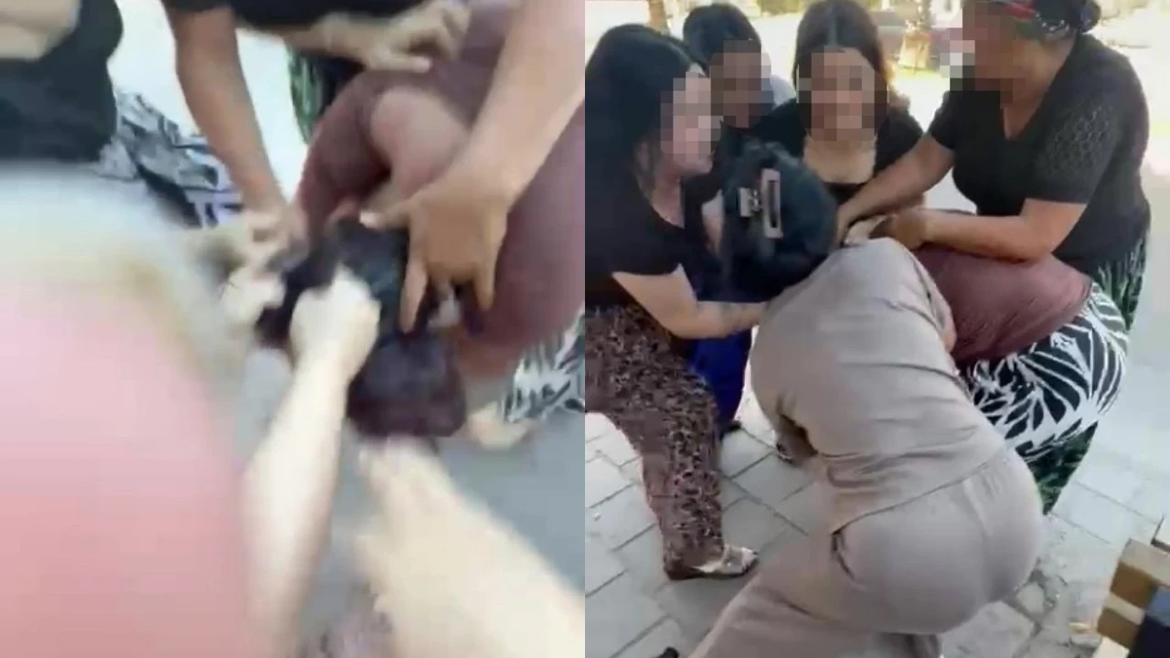 Genç kadını çocuğunun yanında hem dövdüler hem de videoya çektiler