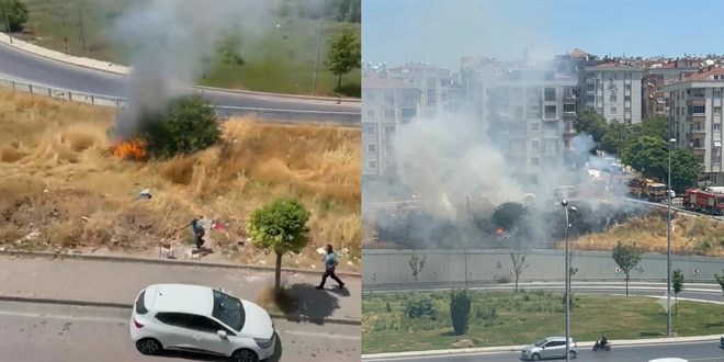 Avcılar'da yaşlı bir adam otluk alanı yakıp kaçtı