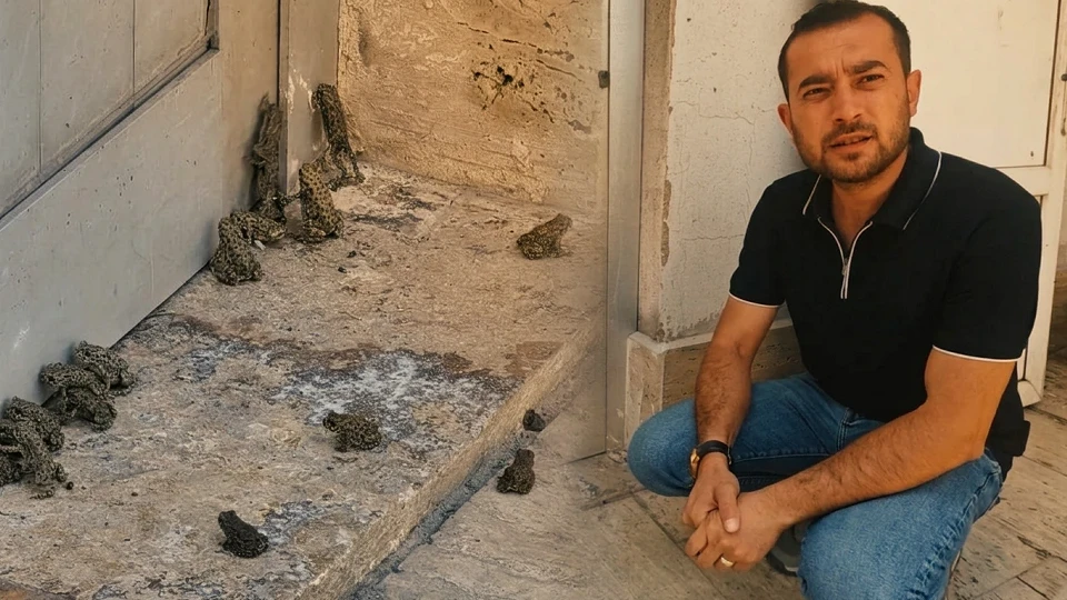Sivas'ta sağanak sonrası ilginç manzara: Onlarca yavru kurbağa kara yolunu kapladı