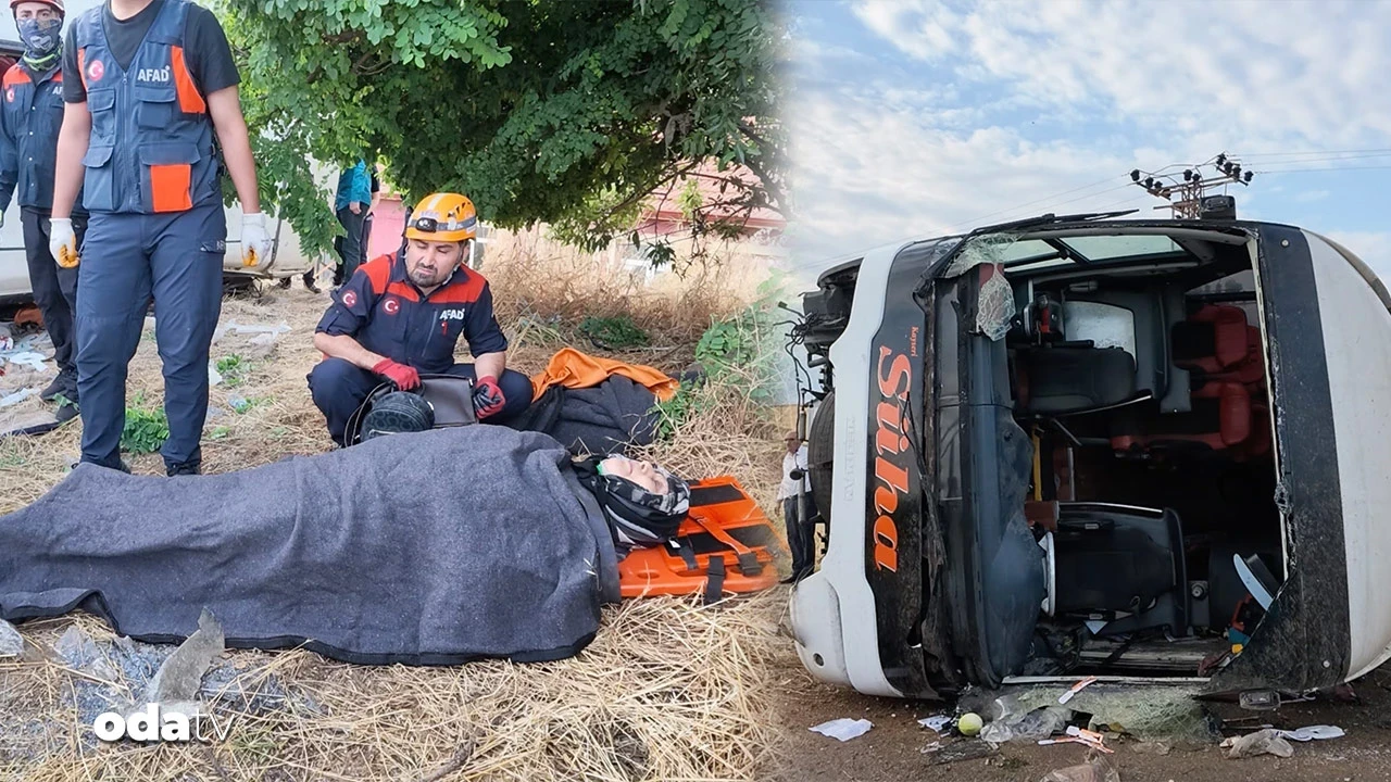 Yolcu otobüsünde feci kaza: 41 yaralı