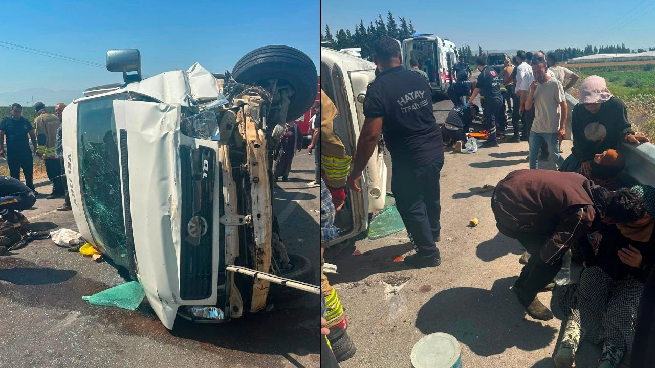 Tarım işçilerini taşıyan servis devrildi! 1 ölü 4 yaralı