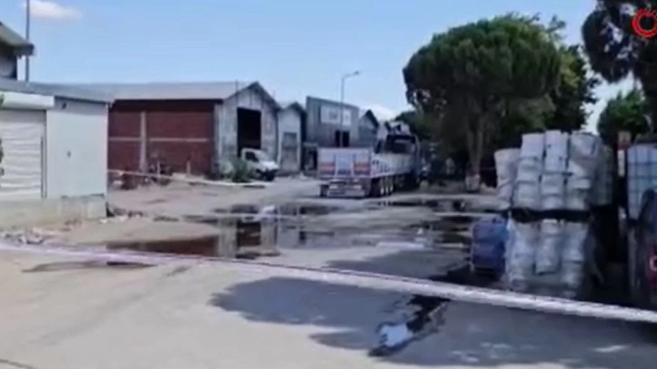 Balıkesir'de yere dökülen kimyasal madde panik yarattı