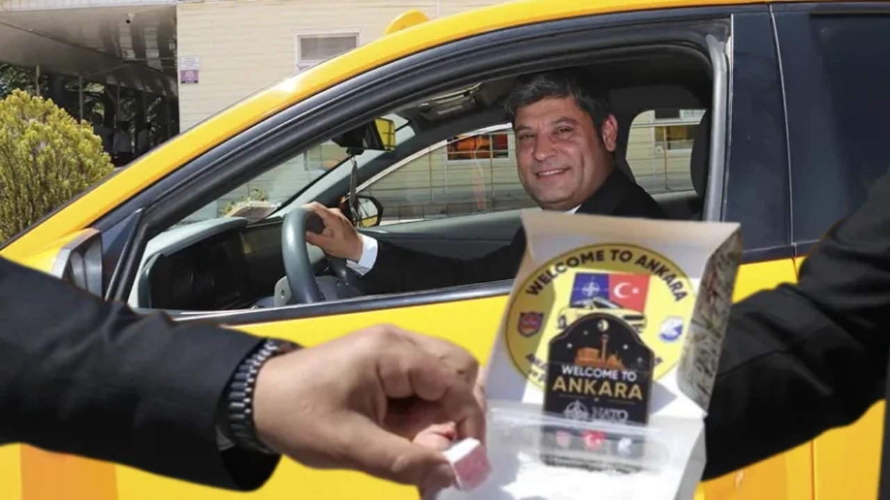 Ankara'da taksicilere NATO Zirvesi düzenlemesi! Kıyafetler değişti, lokumlar hazırlandı…