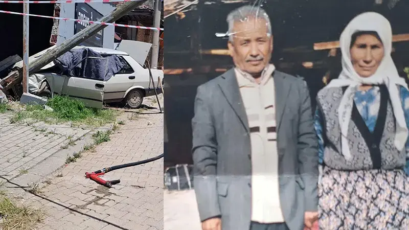Duvara çarpan otomobildeki yaşlı çift öldü