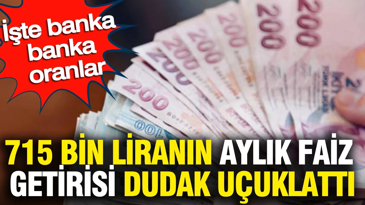 715 bin liranın aylık faiz getirisi dudak uçuklattı: İşte banka banka oranlar