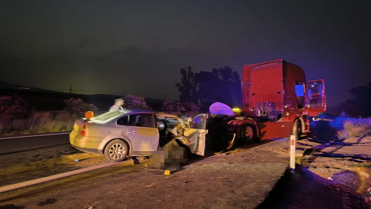 Adana'da otomobil park halindeki TIR'a çarptı: 2 yaralı