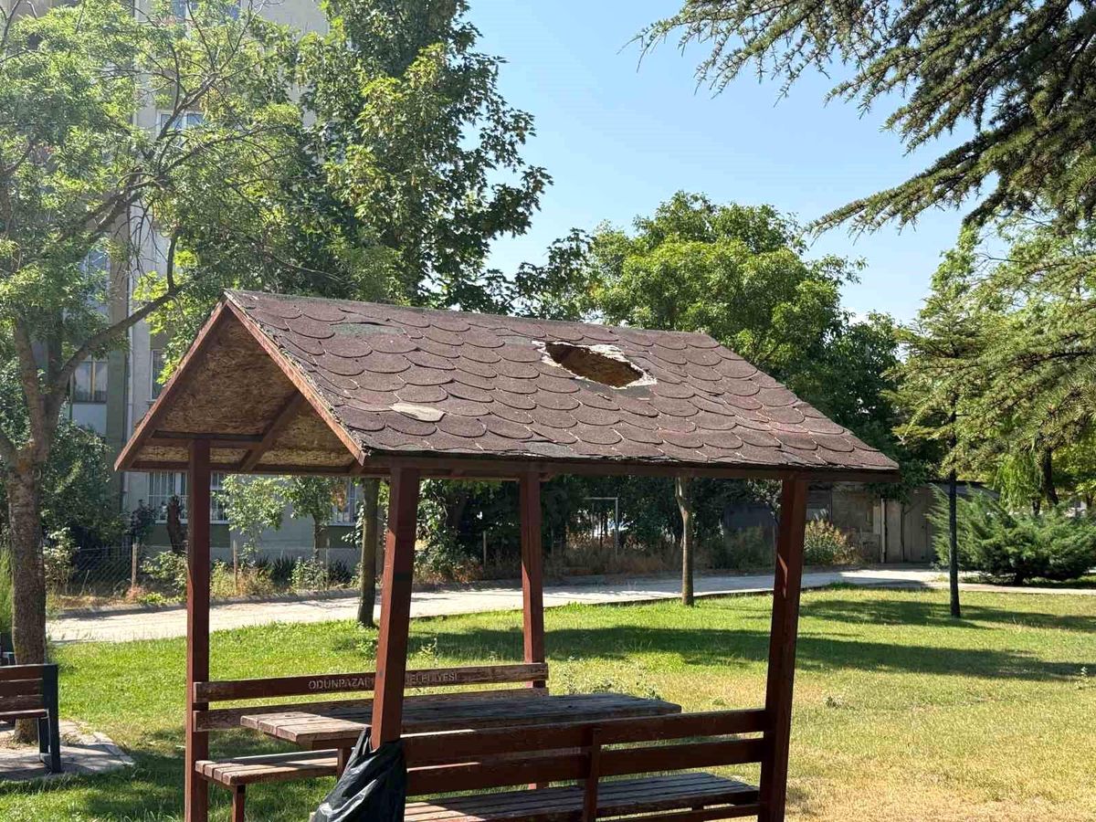 Eskişehir'de parktaki kamelyanın çatısında hasar meydana geldi