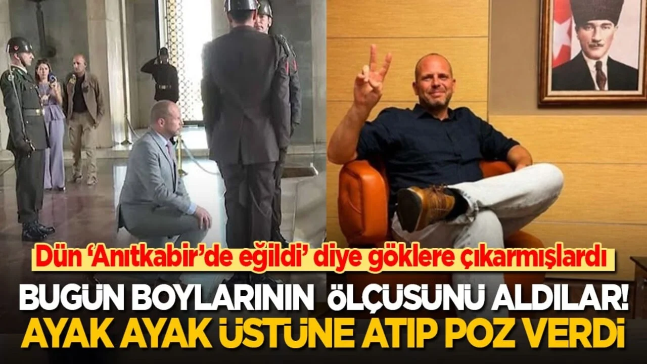 Dün 'Anıtkabir’de eğildi' diye göklere çıkarmışlardı bugün boylarının ölçüsünü aldılar! Ayak ayak üstüne paylaşımı tepki çekti