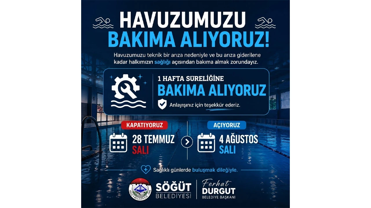 Bilecik’in o ilçesinde yüzme havuza 1 hafta hizmet vermeyecek