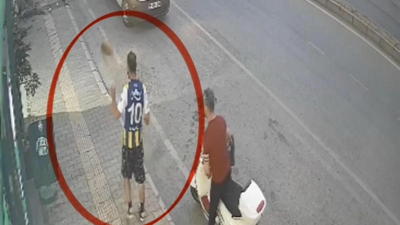 Kediye tekme atan şahıs kamerada