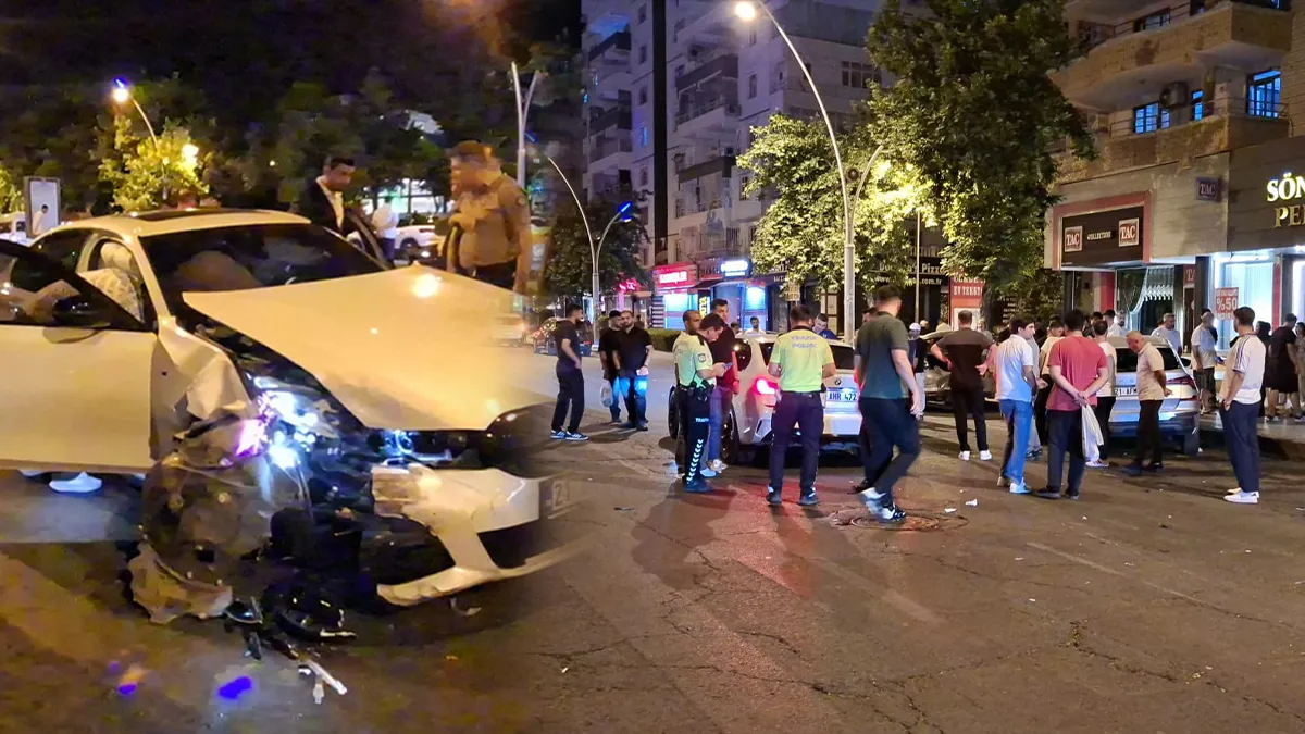 Diyarbakır’da feci kaza! Otomobiller kafa kafaya çarpıştı: Yaralılar var!