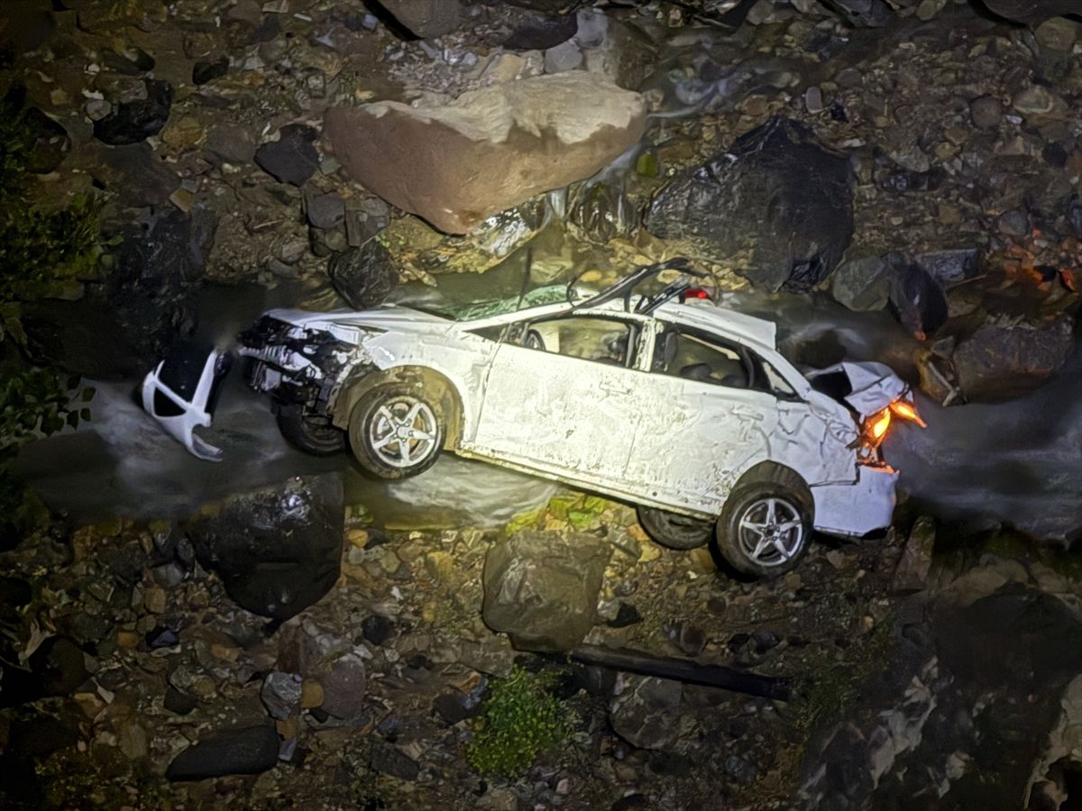 Bingöl'de dere yatağına devrilen otomobildeki 1 kişi öldü, 1 kişi yaralandı