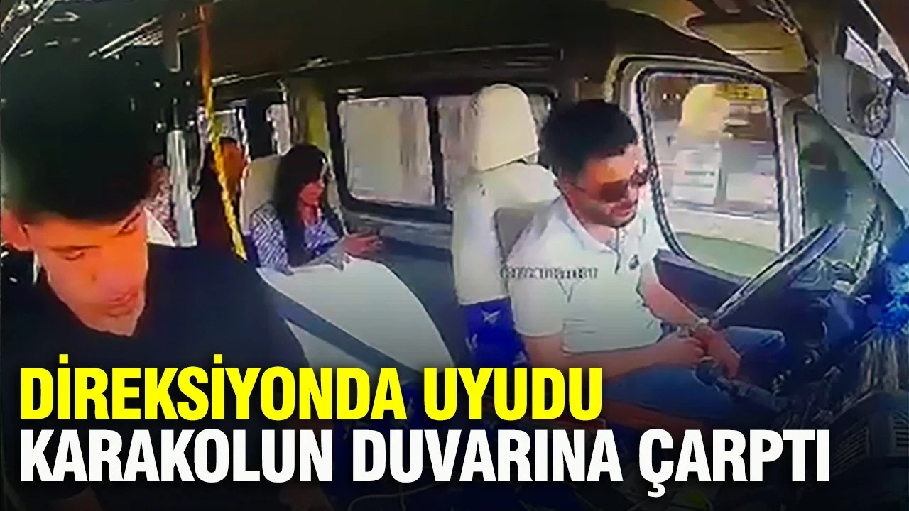 Direksiyonda uyudu karakolun duvarına çarptı: Kaza sonrası kaçtığı adreste yakalandı