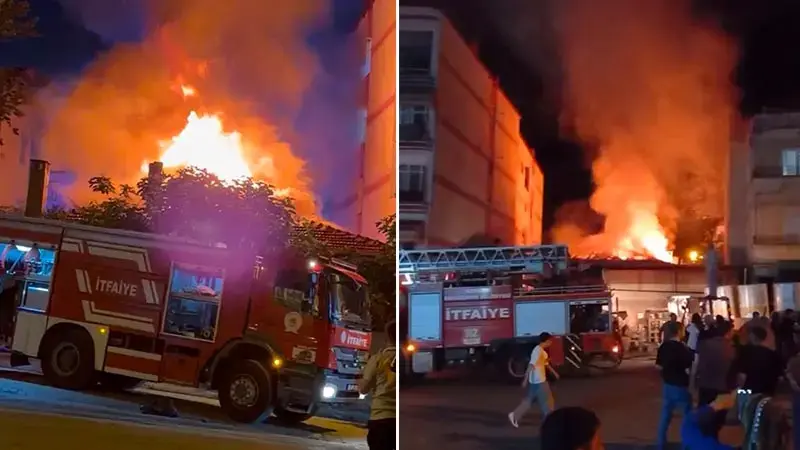 Samsun’da boya deposunda yangın