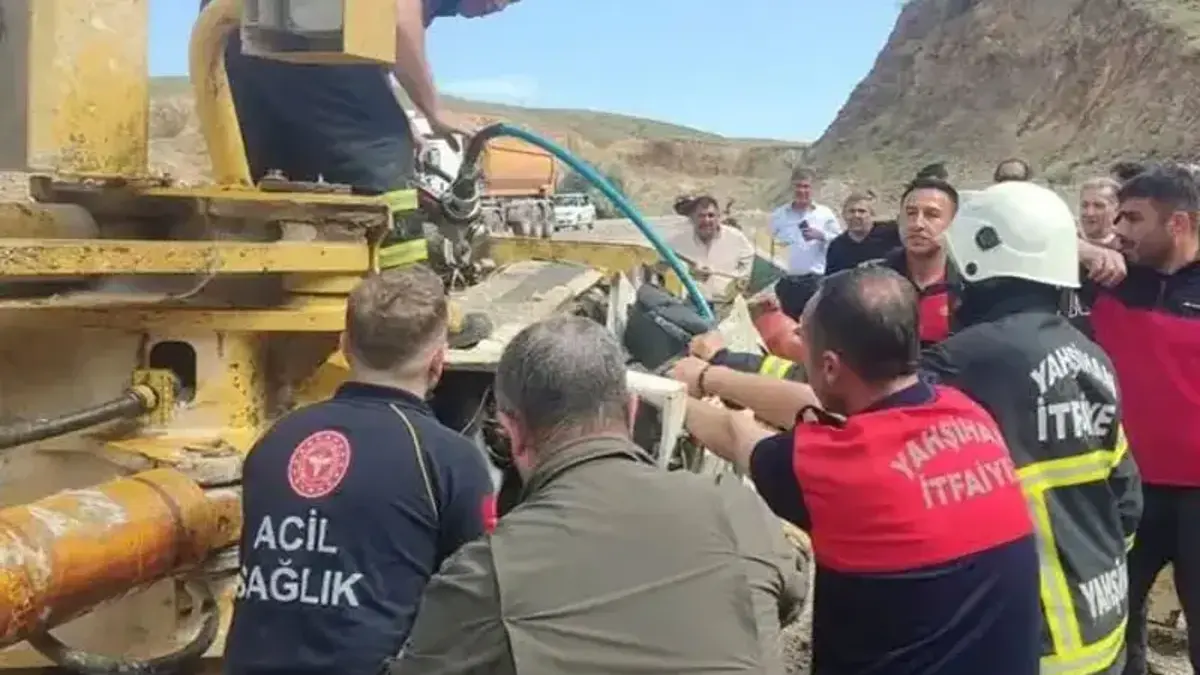 Kırıkkale'de feci olay! Kepçe 15 metre yükseklikten yuvarlandı