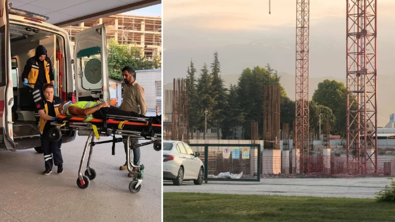 Dört metre yükseklikten düşen inşaat işçisi yaralandı