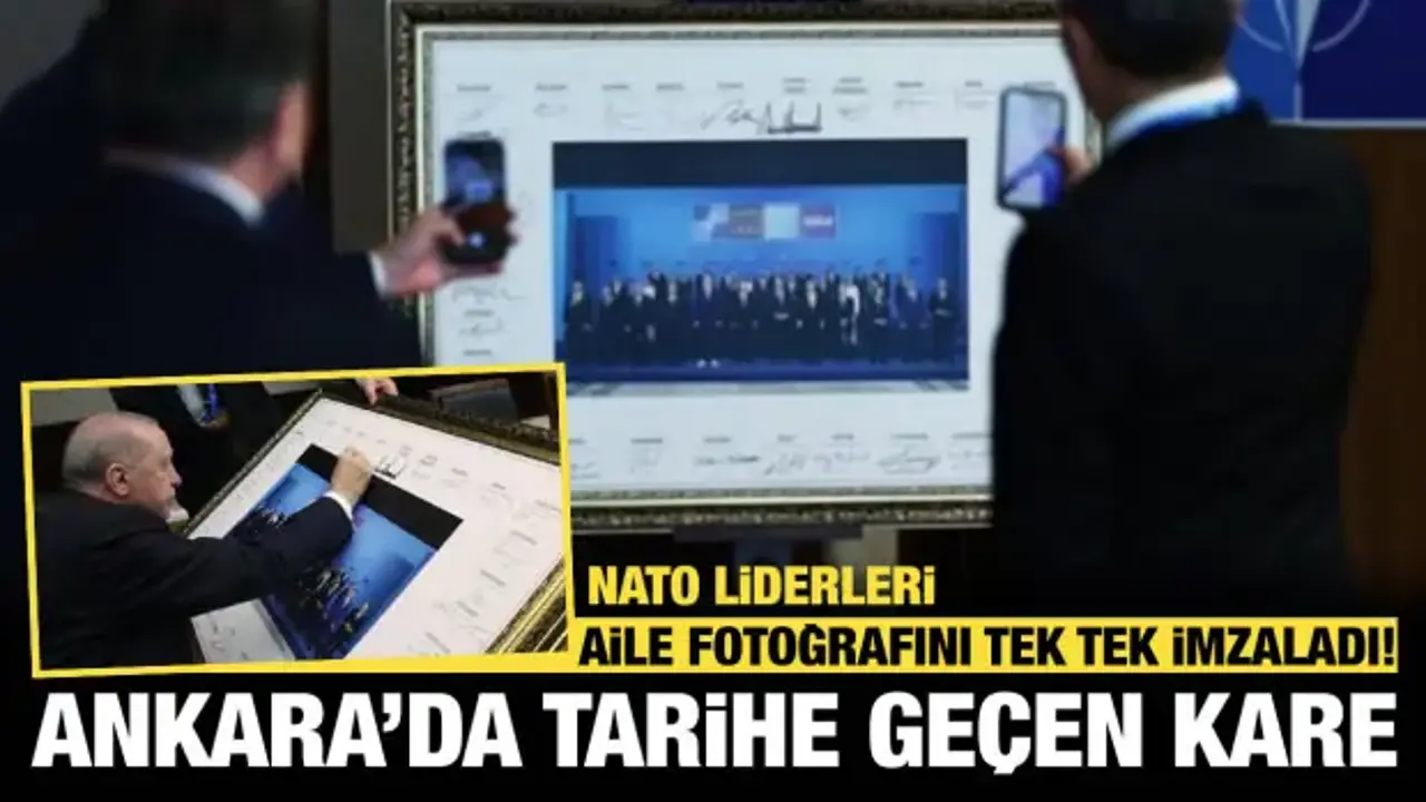 Ankara'da tarihi zirve: NATO liderlerinden imzalı aile fotoğrafı