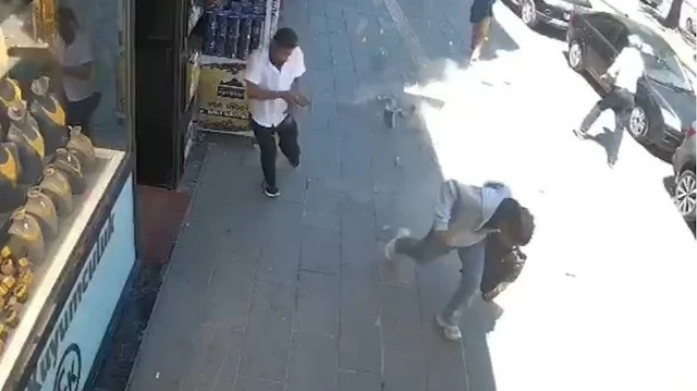 Van'da kaldırımda yürürken ölümden döndüler