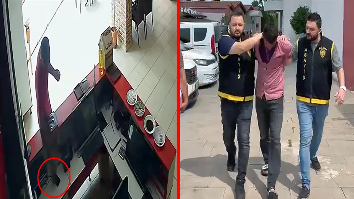 Adana'da tuvalet bahanesiyle girdiği restorandan cep telefonu çalan hırsız tutuklandı!