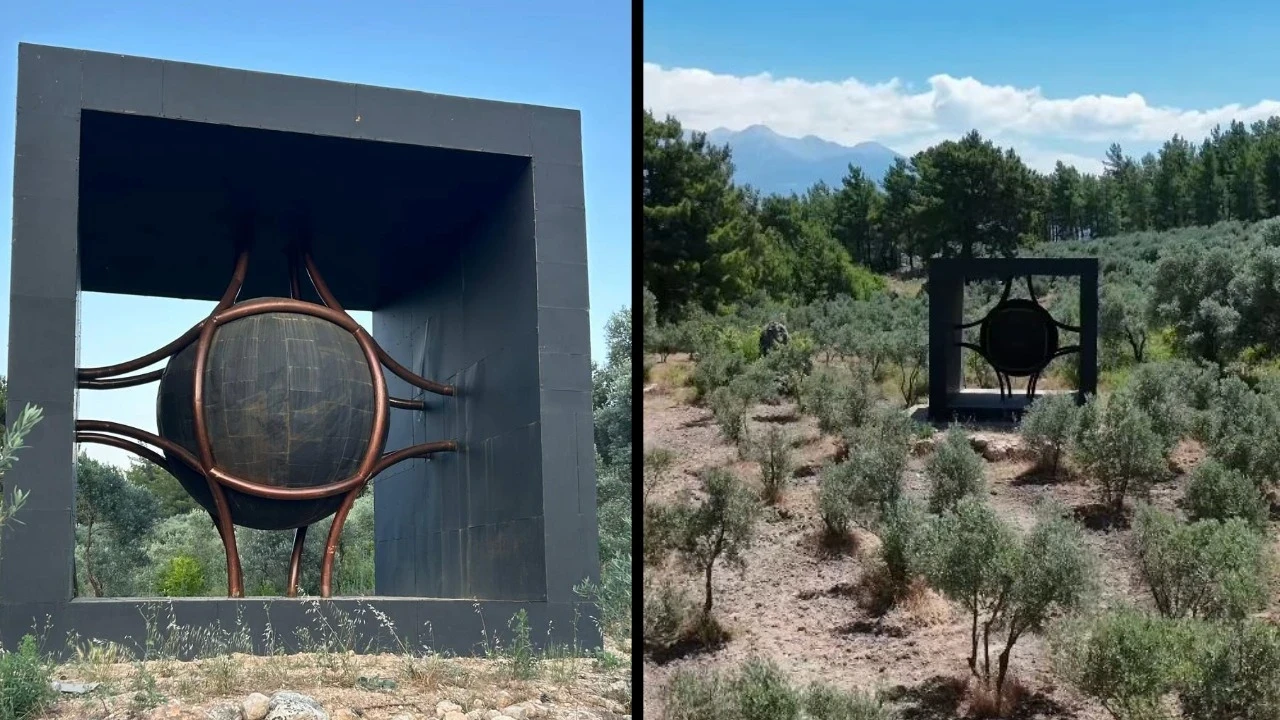 Zeytinlikteki gizemli yapının sırrı çözüldü: Sanat eseri çıktı