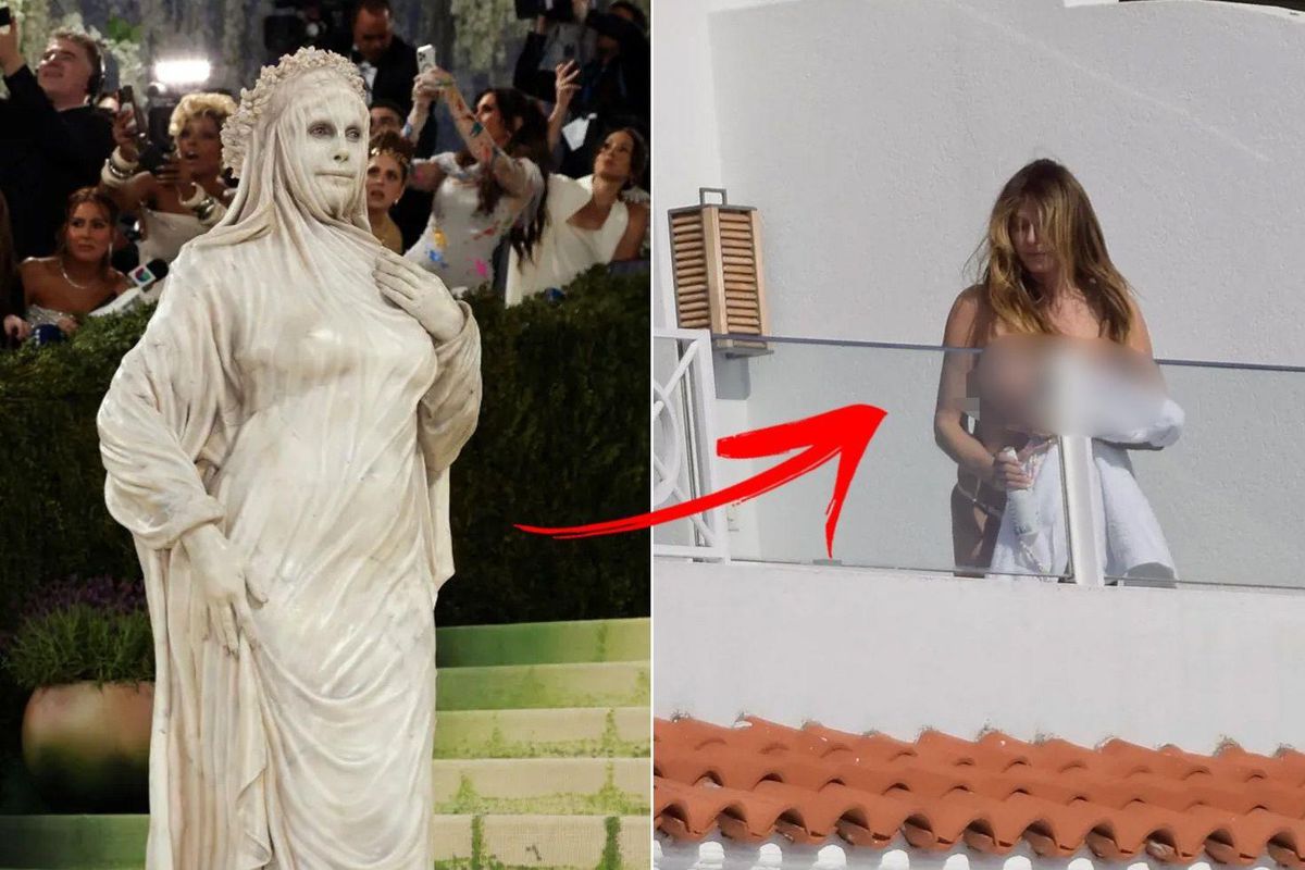 Galada öyle, balkonda böyle! Ünlü model fena yakalandı