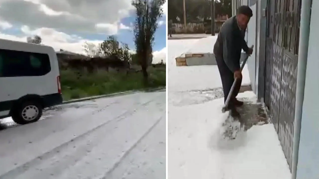 Haziran ayında ilçe beyaza büründü! Küreği kapan yolları temizledi
