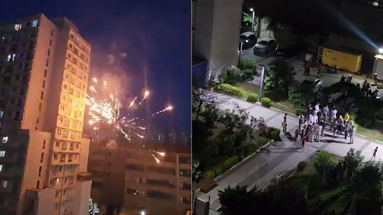 Havai fişek daireye girdi: İki aile kavgaya tutuştu
