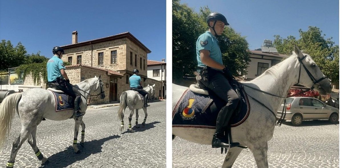 Tarihi Harput'ta atlı jandarma mesaisi