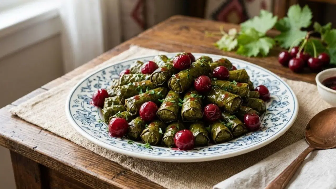 Saray mutfağının meyveli şaheseri: Zeytinyağlı vişneli yaprak sarma tarifi...
