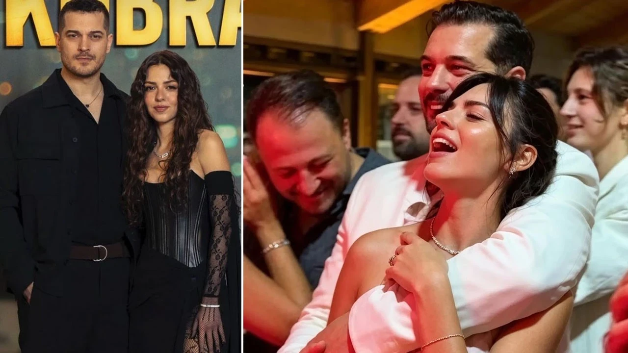 Çağatay Ulusoy ve Aslıhan Malbora'dan romantik kare: Düğünde aşka geldiler!