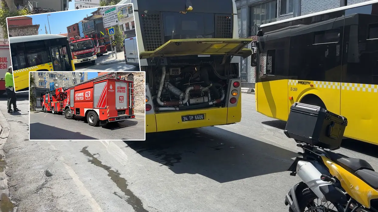 İstanbul'un göbeğinde İETT paniği! Dumanlar yükseldi, trafik felç oldu
