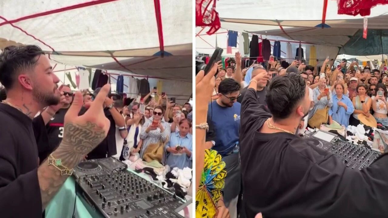 Kimse beklemiyordu! Dünyaca ünlü DJ setini pazar yerine kurdu